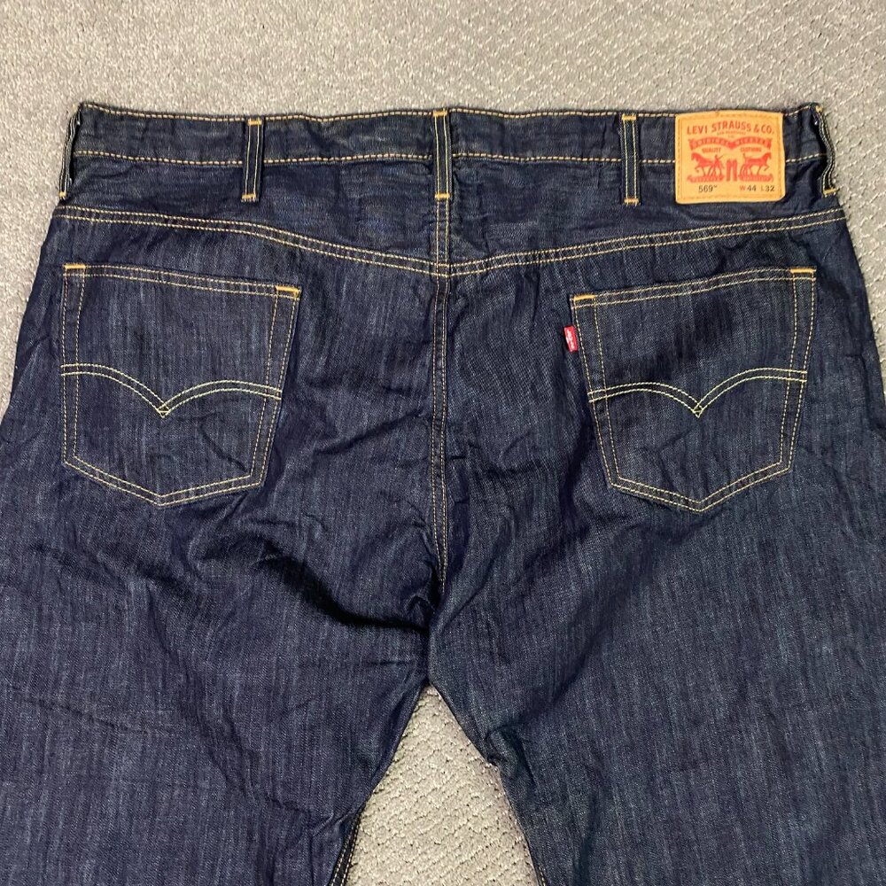 Levi's 569 Jeans Men 44 x 32 Fit 46x31 Blue Loose Straight Leg NWOT 00569 0127 - Picture 5 of 14